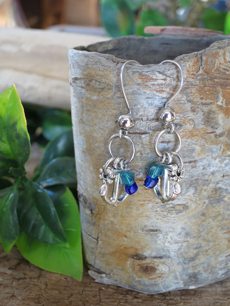 Boucles d'oreilles ancres et billes